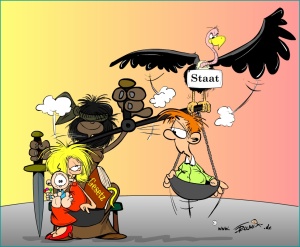 Karikatur von Reinhard Trummer alias Trumix zum Familienrecht